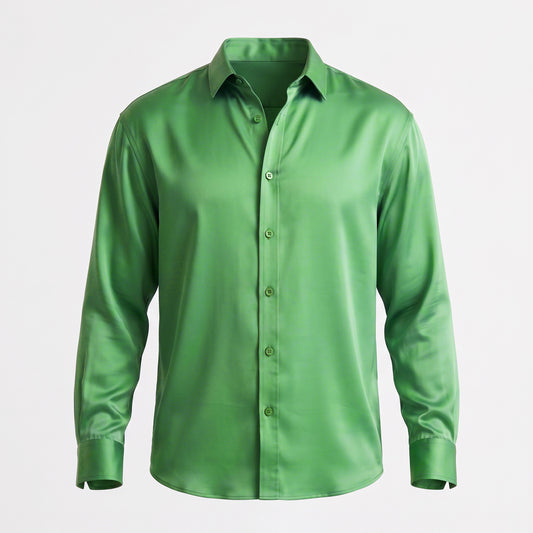 Viscose-Stretch Langarmhemd Ingo Grün