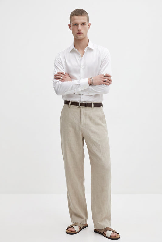 Viscose-Stretch Langarmhemd Ingo Weiß