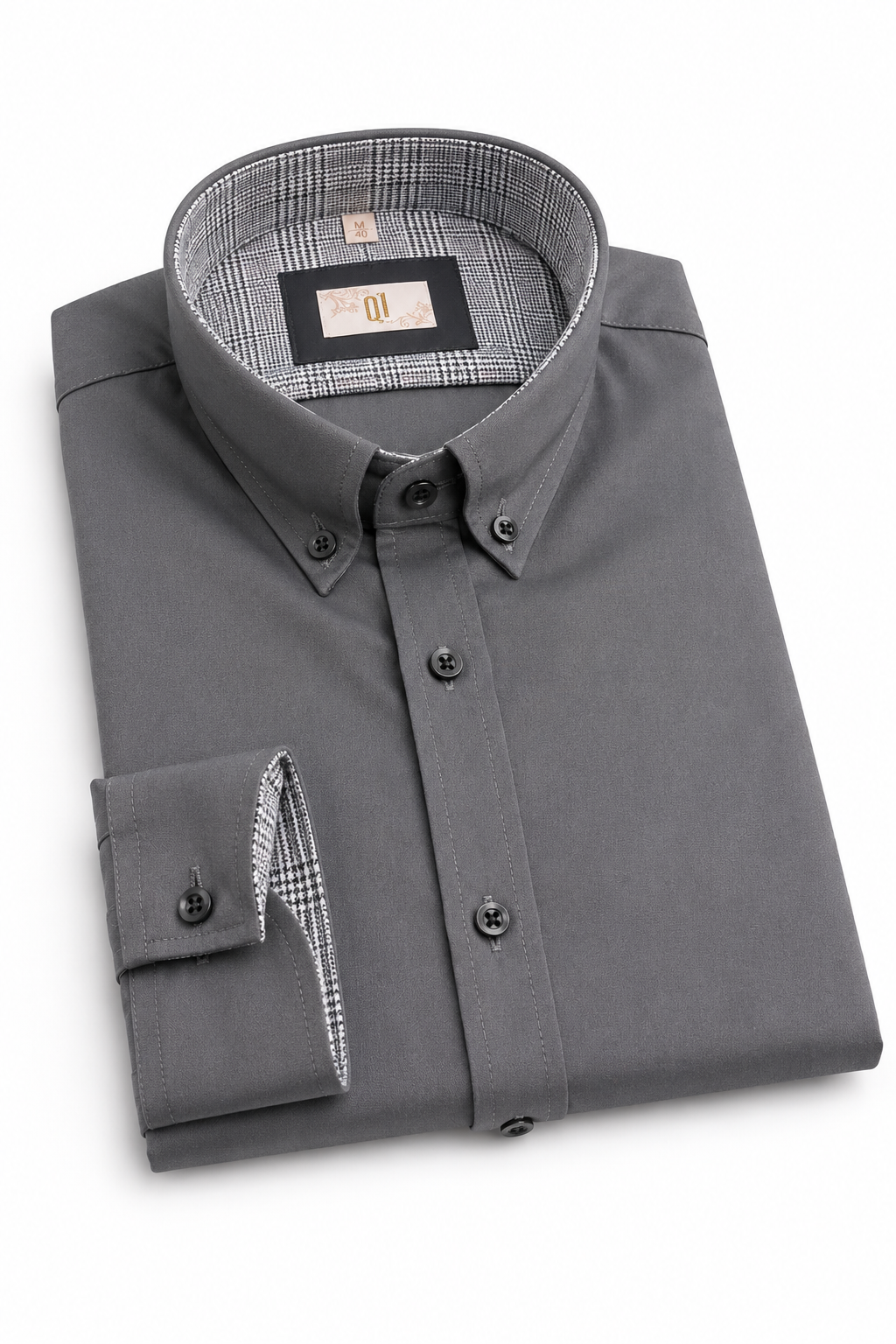 Business Hemd Volker Button-Down Slim Grau