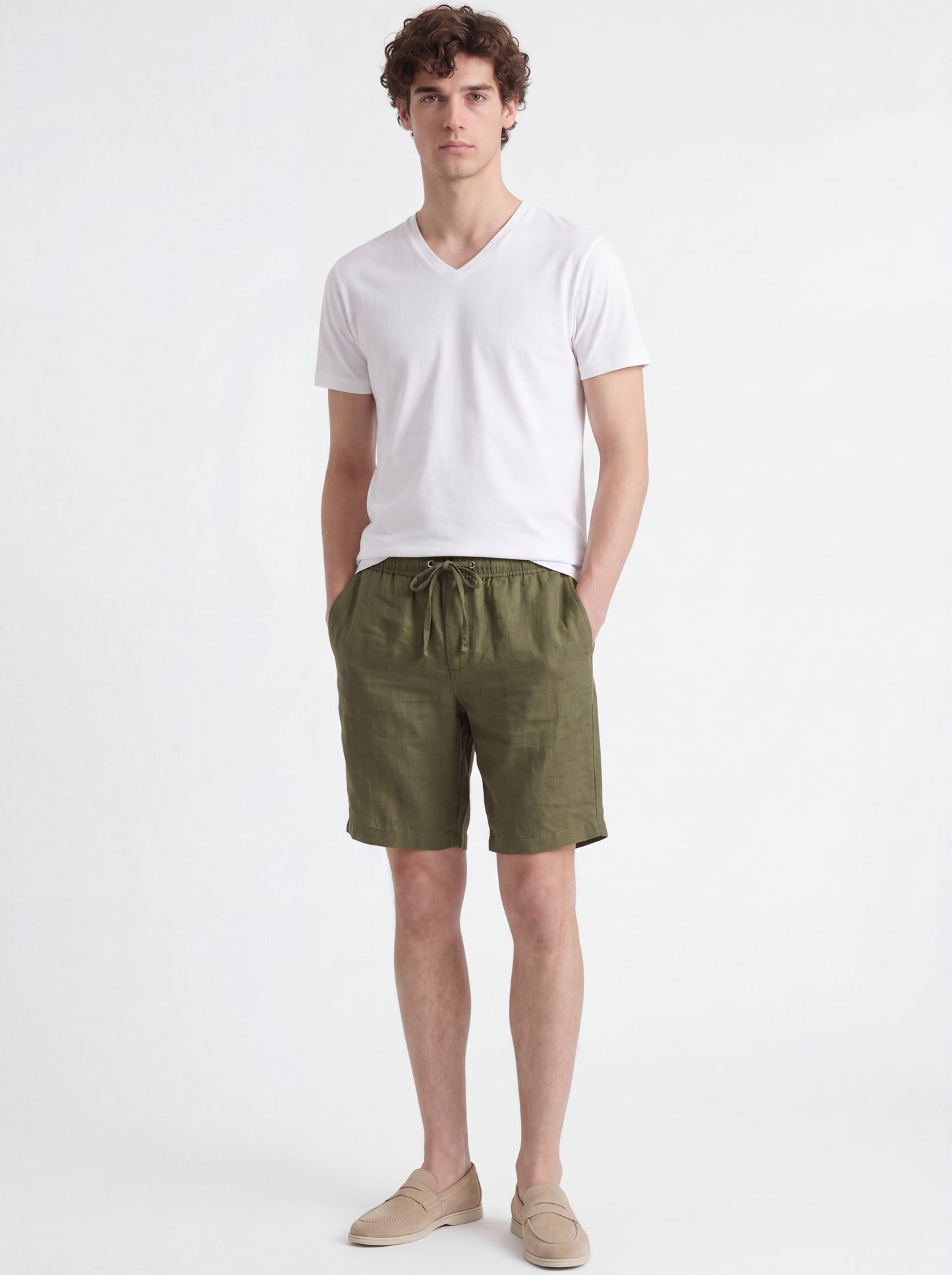 Leinen Hose kurz