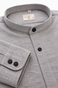 Casual Flanellhemd Rene Stehkragen Slim Beige/Blau