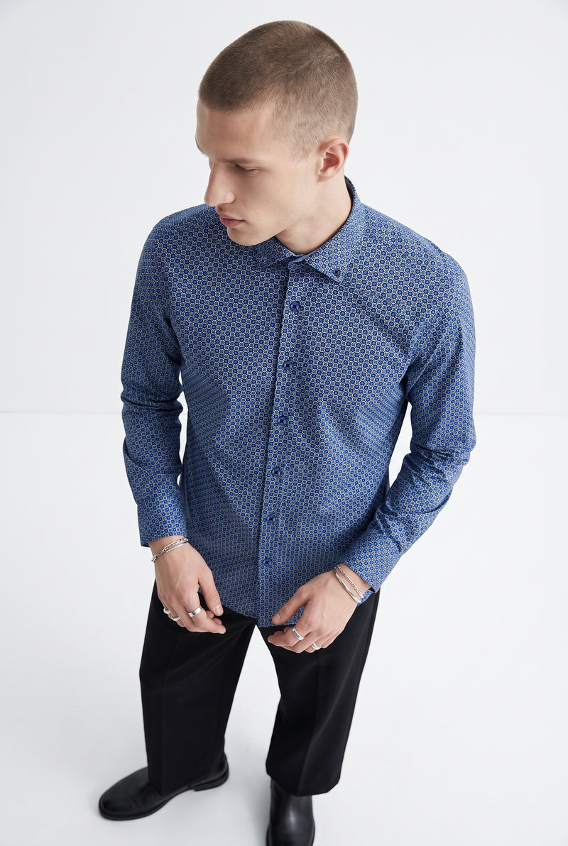 Business Hemd Volker Button-Down Slim Blau
