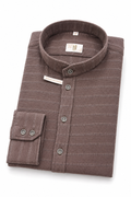 Casual Hemd Rouven Stehkragen Slim Braun