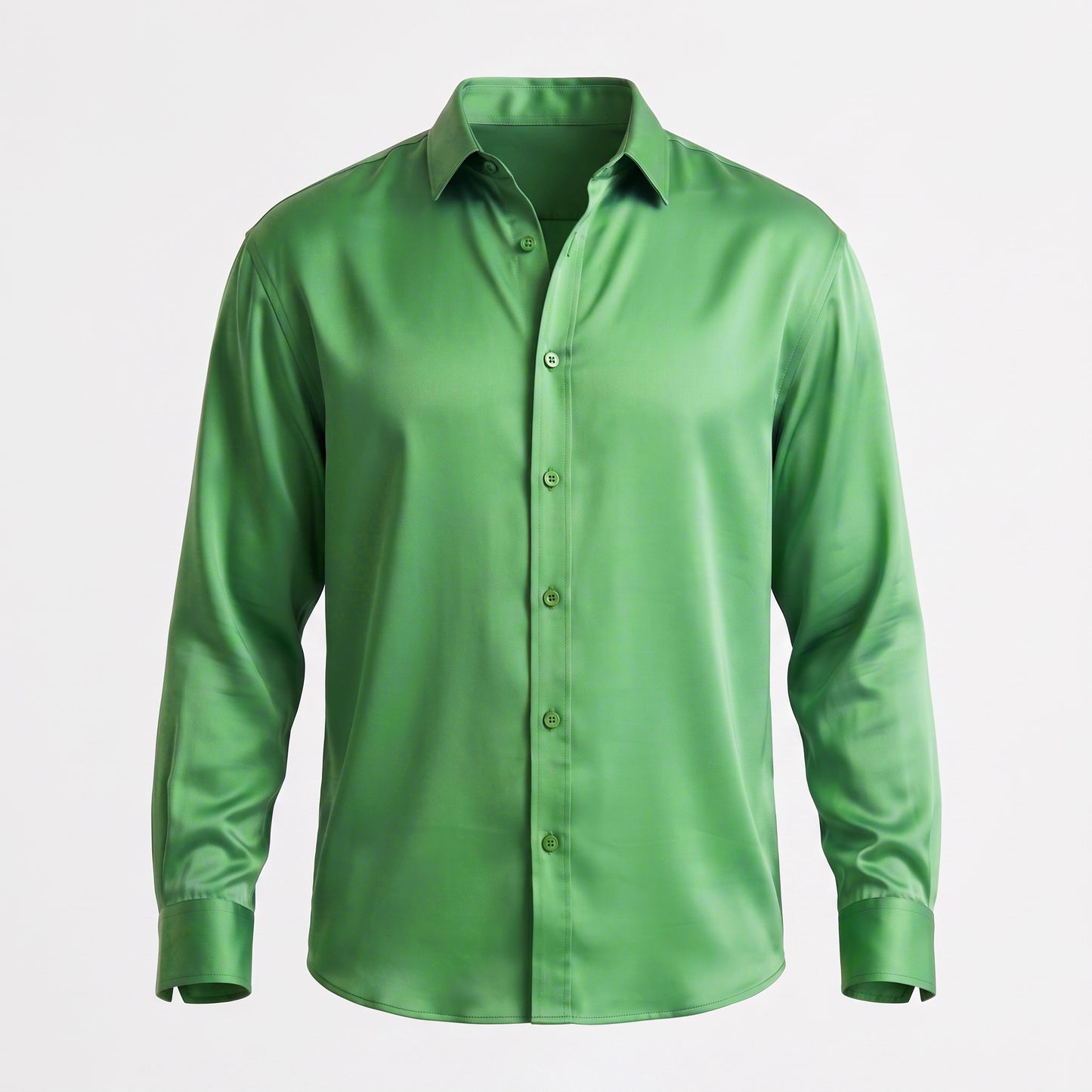 Viscose-Stretch Langarmhemd Ingo Grün