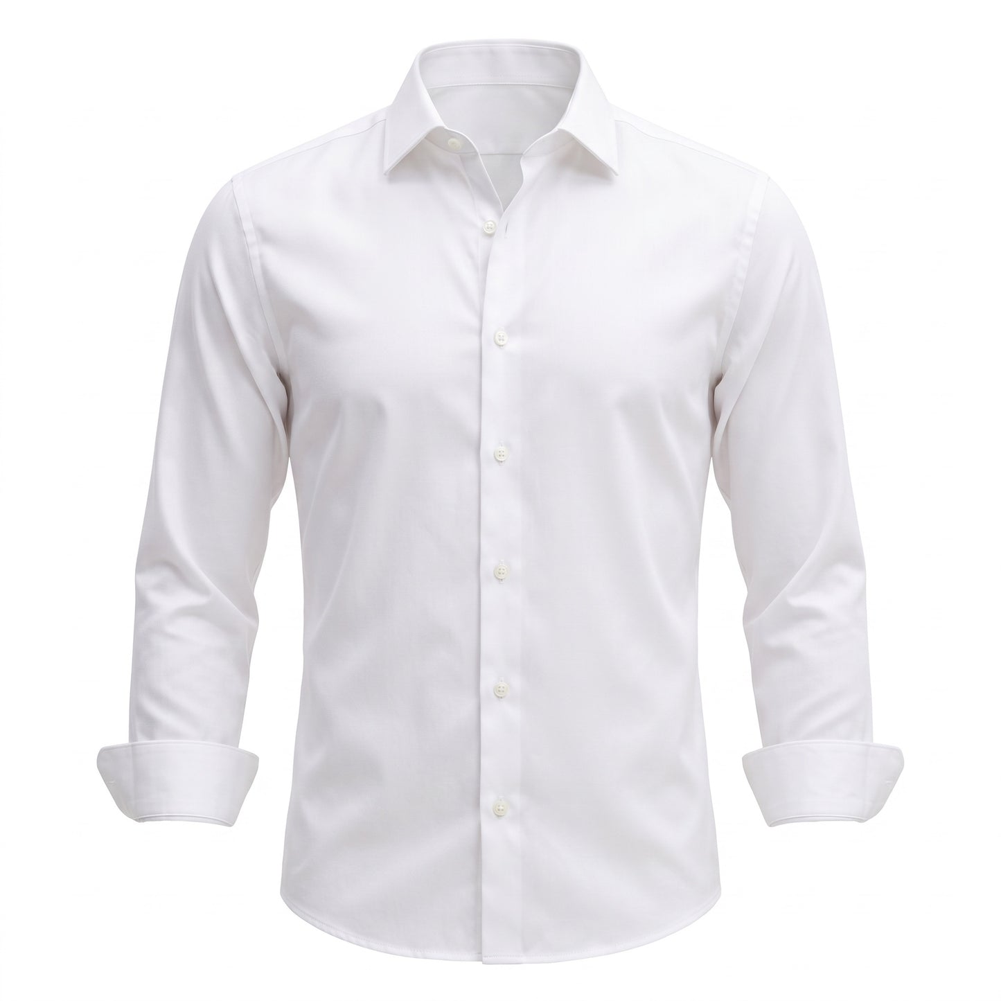 Viscose-Stretch Langarmhemd Ingo Weiß