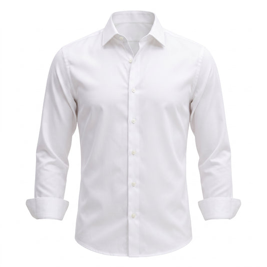 Viscose-Stretch Langarmhemd Ingo Weiß
