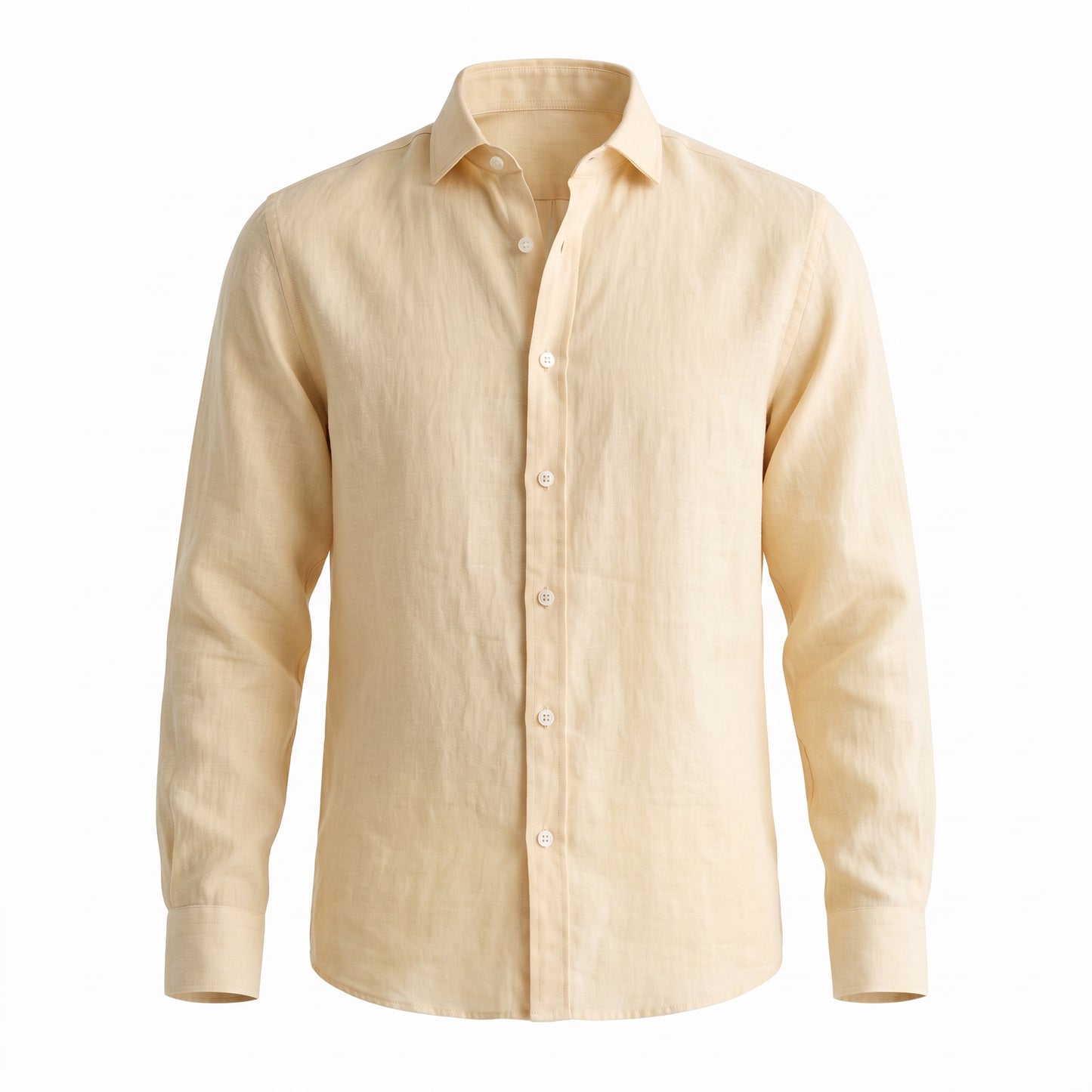 Leinen Langarmhemd Sandro Gelb Slim Relaxed