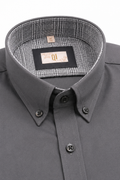 Business Hemd Volker Button-Down Slim Grau