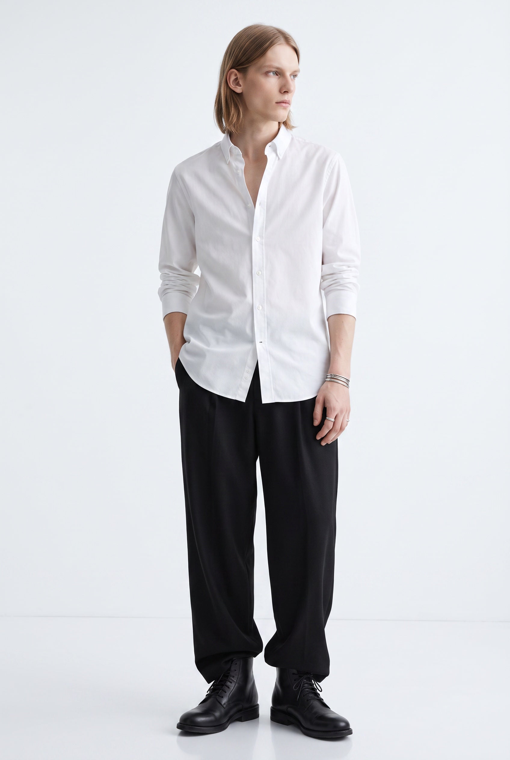 Business Hemd Volker Button-Down Slim Weiß